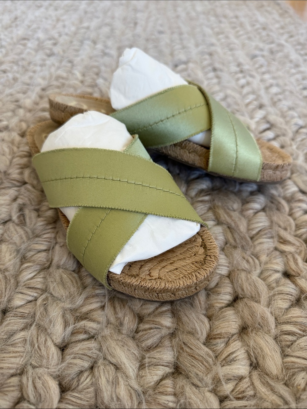 Pedro Garcia NWOT Olive Green Cross-Strap Sandals